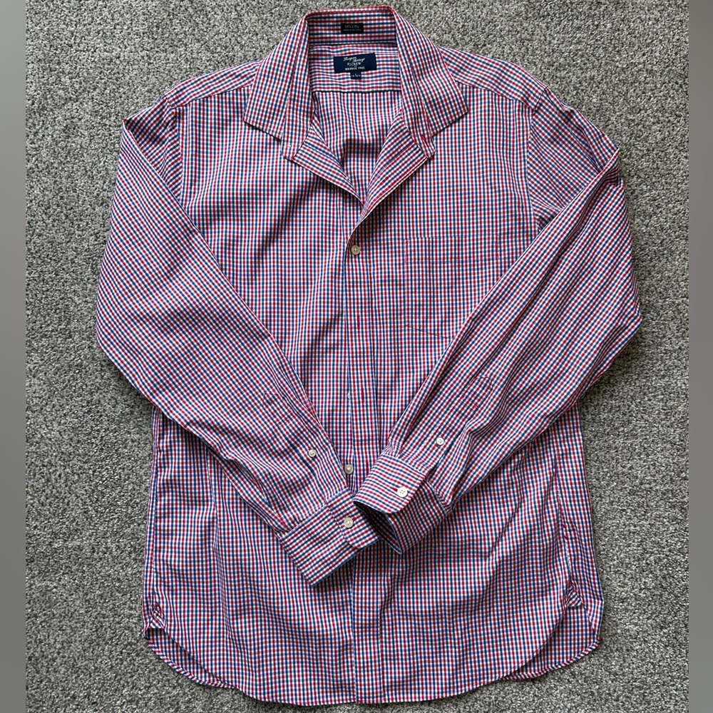 JCrew Blue and Red Button Down